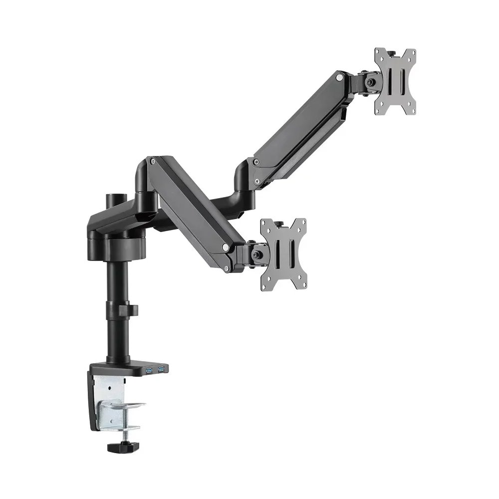 Dual Monitor Thin Gas Spring Assisted Aluminium Monitor Arm